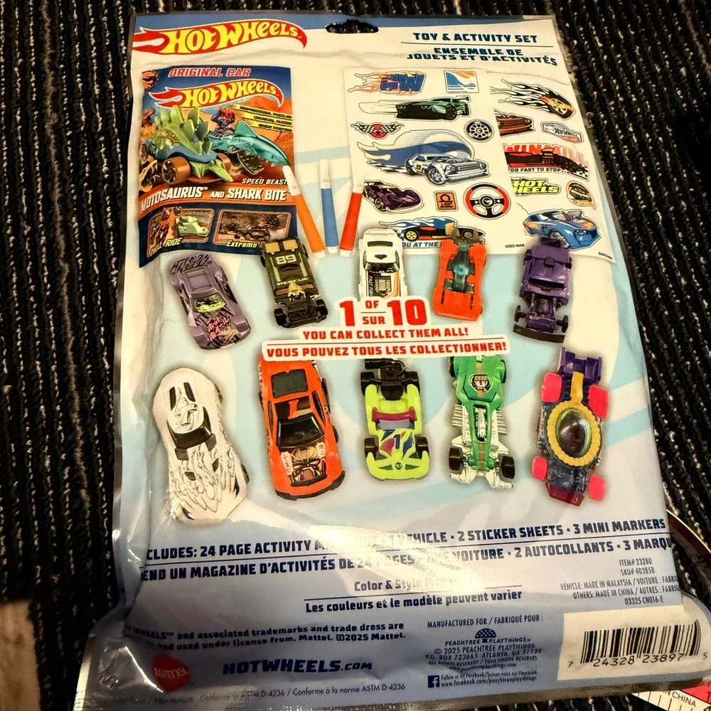 Hot Wheels Toy & Activity Set Kids OS Multi NEW Mystery Car Stickers Markers